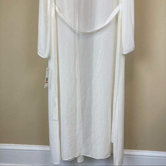 FLORA NIKROOZ Classic Bridal Off White Long Sheer Robe Size S/M NWT - Picture 5 of 6